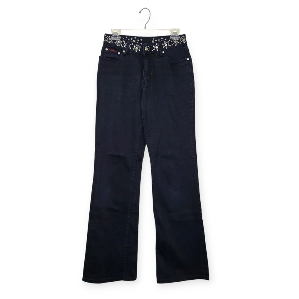 LAWMAN Vintage Embellished Studded High-rise Jeans Western Black Size 3